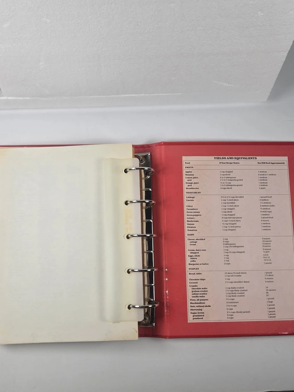 Vintage Betty Crocker's Cookbook 1986 First Printing Hardcover Ring Bound Binder